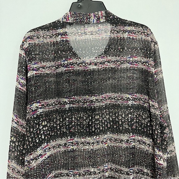 Cabi Paris Semi Sheer Blouse Sz L Black Style 3249 Artsy Button Up Feminine EUC - Picture 5 of 14